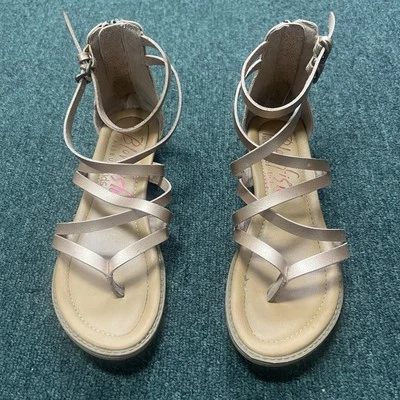 Sandalias planas Blowfish Malibu con correa al tobillo gladiador espalda cremallera - talla 4 Foto 1 de 4