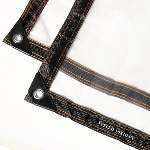 10x10 FT Clear Plastic Tarp - Waterproof, Windproof, Heavy Duty Transparent T... - Picture 1 of 6