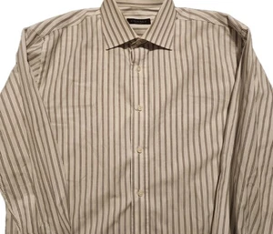 Canali Dress Shirt Mens 41/16 Striped Long Sleeve Button Business Preppy Italy - Picture 1 of 8