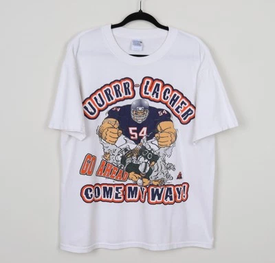 复古 90 年代 Chicago Bears Brian Urlacher T 恤 NFL 足球 T 恤,尺寸 L — 第 1/4 张图片