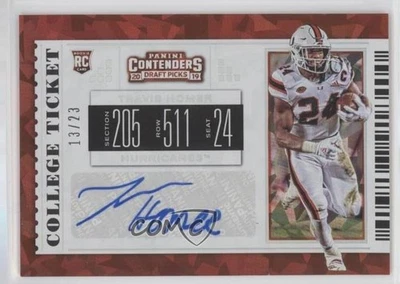 2019 Contenders Draft Picks Cracked Ice Ticket /23 Travis Homer Rookie Auto RC - Image 1 of 2