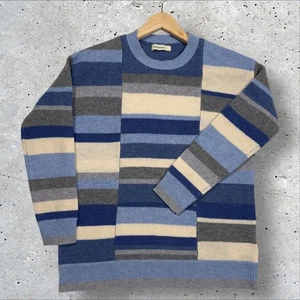 Woolovers Lambswool Pullover Damen Gr. Small Blau Off Set Streifen Sweatshirt  - Bild 1 von 10