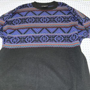 Vtg Demetre Mens Sweater Large purple Retro Ski made in USA ugly - Picture 1 of 8