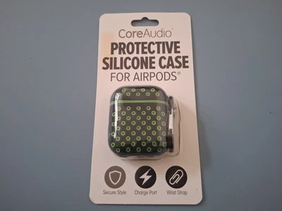 Funda protectora de silicona CoreAudio para Airpods duradera negra verde Foto 1 de 2