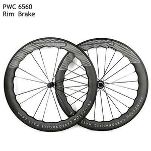 700C Road Bicycle Carbon Fiber Wheel Set Rim V Brakes Princeton 6560 Width 28mm - Picture 1 of 9