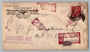 St. Louis MO Mercantile Trust 1920 publicidad cubierta registrada devolución al remitente - Imagen 1 de 2