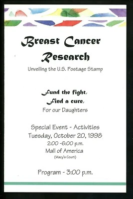 US FDC Related Program Medical Breast Cancer Research 1998 Bloomington MN #B1 - Image 1 of 3