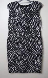 anne klein black/ivory dress, Size 12 Knee Length - Picture 1 of 6