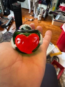 Pipe Glass Smoking Pipe Bowls  Heart Spoon Pipes Smoke Bowl Handmade - Picture 1 of 3