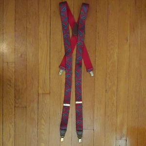 NICE USA Pelican Suspenders Multi Colored Leather Trim Excellent Condition! - Picture 1 of 6