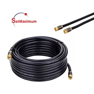 RG6 QUAD Shield Coax Cable Black TV Antenna Satellite 3ft-100ft Multi-Pack Lot - Picture 1 of 12