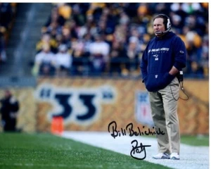 Foto firmada de BILL BELICHICK 8x10 de la NFL de los patriotas de NUEVA INGLANDIA con holograma certificado de autenticidad - Imagen 1 de 2