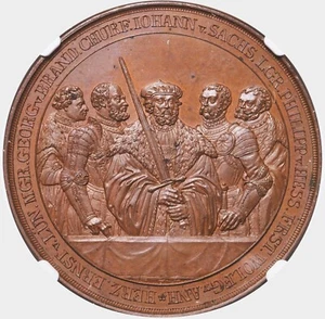 1829, Nurnberg. 300th Anniv. of the Protest at Speyer. Bronze Medal. NGC MS-64! - Picture 1 of 3
