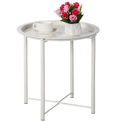 Round End Side Table Living Room Small Metal Coffee Table Nightstands Rack - Image 1 of 4