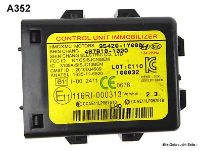 Centralina Immobilizzatore Kia Picanto II [TA] 1.0 95420-1Y000 - Immagine 1 di 2