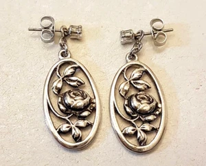 "Pendientes perforados convertibles Avon Rosamonde 1975 de colección pernos de estrás 1,25" - Imagen 1 de 4