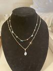 $48 Nwt Carolee Sample Womens Gold Tone Layered 22" Necklace W/ Charms- Jl97