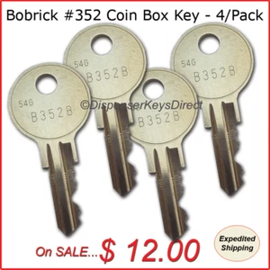 Bobrick #352 Coin Box Dispenser Key - (4/pk.) - Picture 1 of 2
