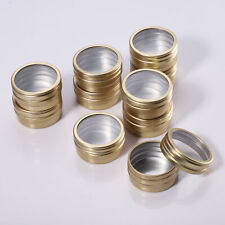 10PCS Aluminum Tin Jars Cosmetic Empty Screw Lid Containers Lip Balm Round Can