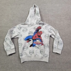 Hanna Andersson Hoodie Boys 6 Gray Spiderman Full Zip Graphic Long Sleeve Marvel - Picture 1 of 8