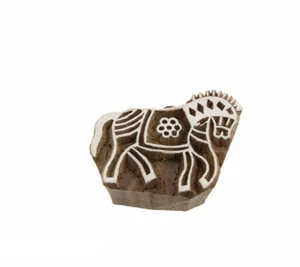 Stempel Stempelkissen Holz Pferd Basteln Indisch Kreation Handgefertigt 6946 Aa - Picture 1 of 1