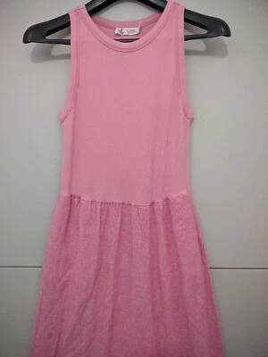 Vestido para mujer Carve Design‎ S rosa maxi sin mangas nivel acampanado mezcla de lino Foto 1 de 4