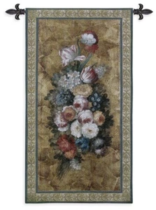 49x26 FLORAL REFLECTIONS Flowers Still Life Barbara Mock Tapestry Wall Hanging - Picture 1 of 1