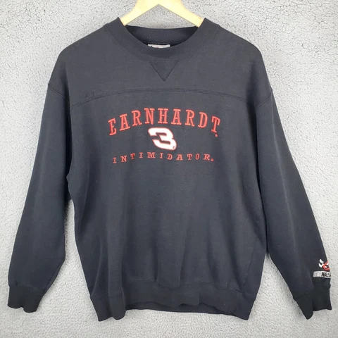 Dale Earnhardt Vintage 90s Black Crewneck Sweatshirt Mens Size Large Cover
