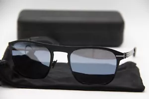 NEW IC! BERLIN HERZBERGE BLACK MIRRORED AUTHENTIC FRAMES SUNGLASSES 54-21 - Picture 1 of 4