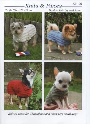 Small Dog Jumpers Aran Double Knit Knitting Pattern Knits & Pieces KP-06 - Image 1 of 3