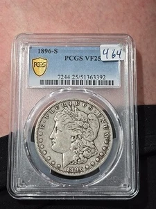 1896-S Morgan Silver Dollar - PCGS VF 25 - Picture 1 of 2