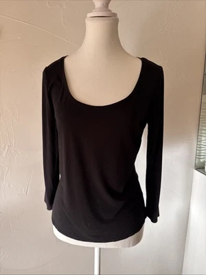 Top DKNY CITY Negro Tejido Manga Larga Cuello Redondo Talla M Mediano Súper Suave Foto 1 de 4