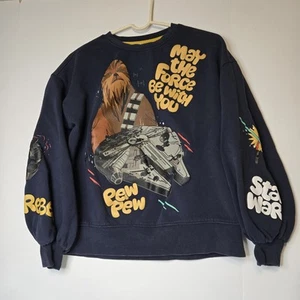 Disney Star Wars Chewbacca May The Force Pullover Crewneck Sweatshirt Boys YM - Picture 1 of 14