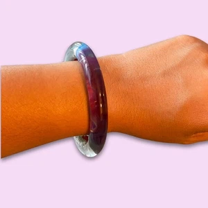 Hand Blown Glass Bracelet Small 2 inches wrist - Picture 1 of 5