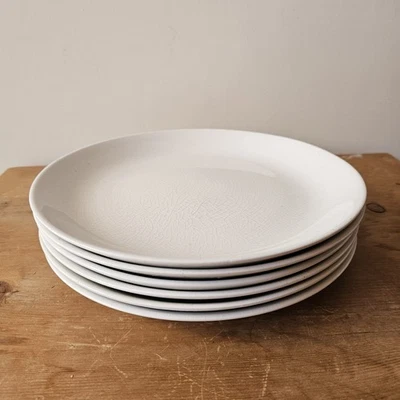 Set Of 6 Royal Tudor Ware Barker Bros Plain Crackle Glaze Dinner Plates Vintage - Image 1 of 4