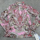 Acegolfs 1/4 Zip Pullover Womens Medium Pink Paisley Golf Tennis Pickleball NWT