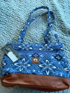 Stone New York blau-weiß gesteppte Handtasche Neu mit Etikett - Bild 1 von 8