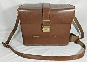 Vintage Brown Traveler Camera Leather Case Shoulder Strap - Picture 1 of 12