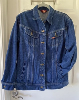 Chaqueta vaquera de camionero vintage Ms Lee 11/12 (M) etiqueta Union de EE. UU. años 70 80 Foto 1 de 4