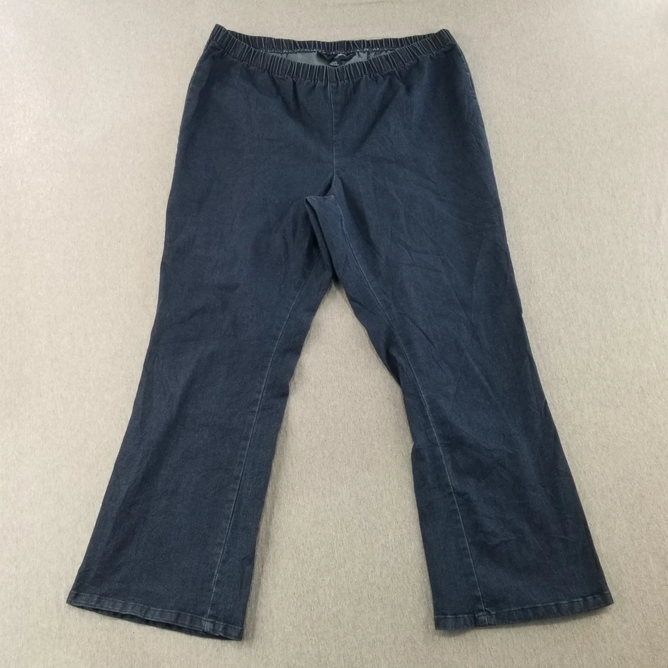 Jeans jeans feminino 24/7 tamanho 18WP azul escuro lavagem elástica cintura alargamento  - Imagem 1 de 4