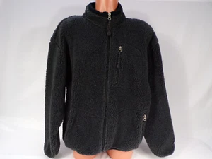 Vintage USA EMS Fleece Jacket Mens LG Char Gray L/S Zip Front 3 Zip Pockets B25 - Picture 1 of 13