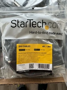 StarTech 6’ DVI-I Dual Link Digital Analog M-M DVI Cable 6ft 1.8m - Picture 1 of 2