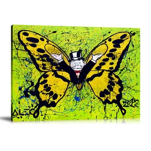 24X32"-Alec Monopolys-Butterfly Abstract Poster Oil Painting Graffiti Prints - Picture 1 of 3