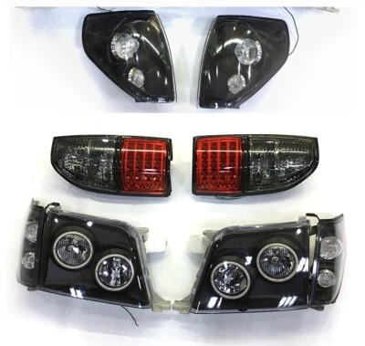 6x LED negros para Toyota Prado LC90 1996-2002 faros delanteros y luces traseras Foto 1 de 4