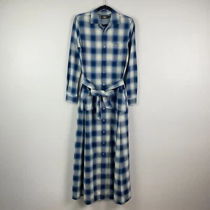 RRL Double RL Ralph Lauren Dress Plaid Plain-Weave Maxi Shirt Dress Size 1 US XS - Picture 1 of 11