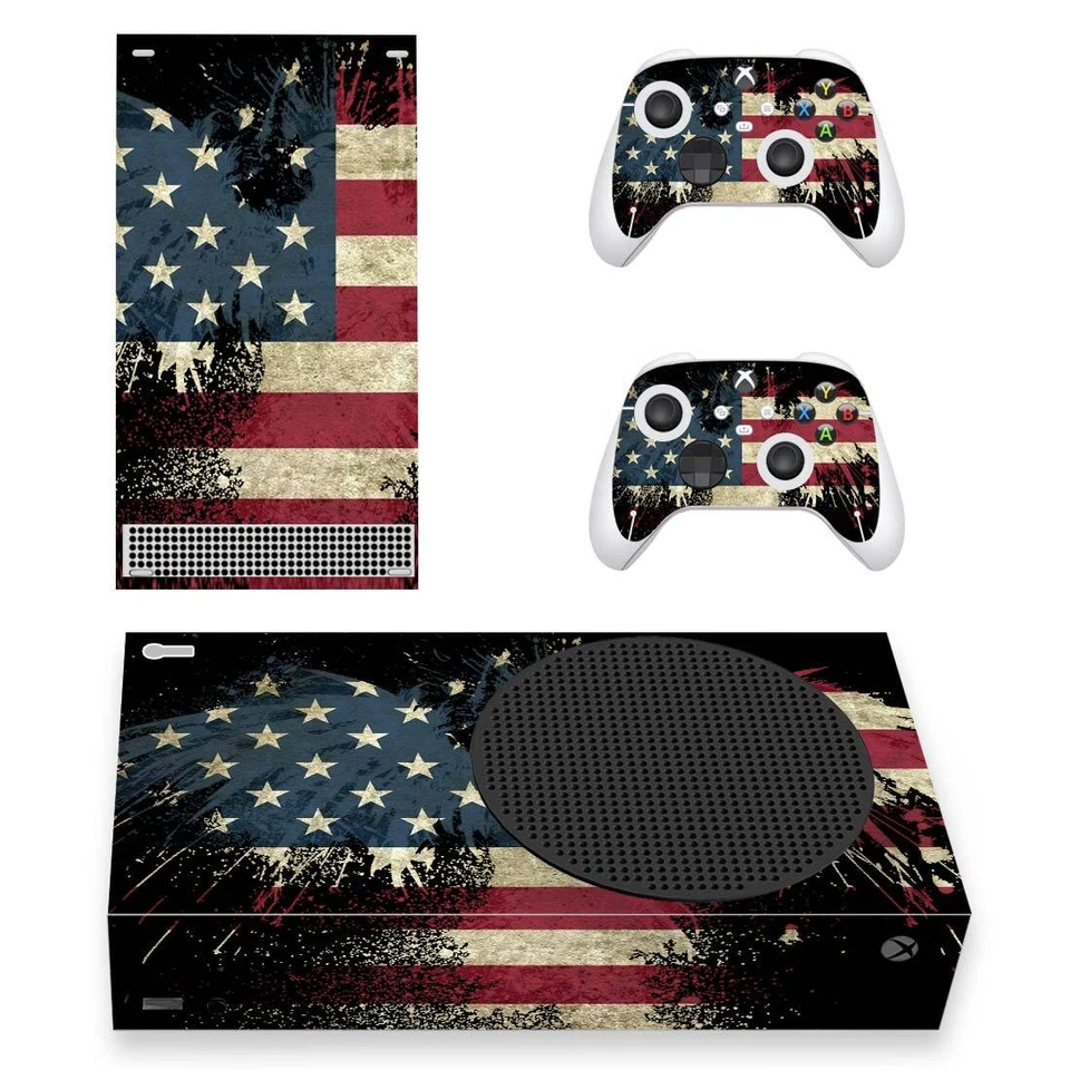 Skin for Xbox Series S Console Controller Full Custom Vinyl Sticker USA Flag - Image 1 of 1