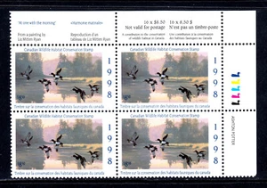 CANADÁ — VAN DAM FWH14 — 1998 BLOQUE DE PLACAS DE CONSERVACIÓN DE VIDA SILVESTRE — MNH — UN $225 - Imagen 1 de 1