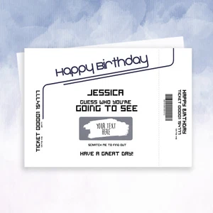 Personalised Birthday Gig concert festival reveal Scratch off card - Bild 1 von 7