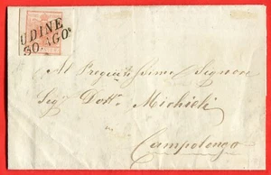 UDINE  1854 LOMBARDO-VENETO  15 c. (20 c rosa vermiglio) del III Tipo (252486) - Picture 1 of 2