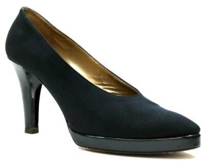 Zapatos de salón Yves Saint Laurent Tribut de gamuza negros para mujer talla 9 M tacones en perfecto estado Foto 1 de 4